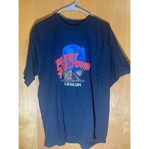 Vintage Planet Hollywood Cancun Short‎ Sleeve T Shirt Men’s Size L Large Black